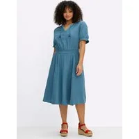 Sheego Etuikleid Kleid Kurzarm