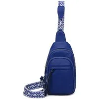 ITALYSHOP24 Schultertasche UNISEX Sling Tasche Cross Over Brust Body Bag Umhängetasche Rucksack, Freizeitrucksack Sport Reise Schule Travel Wandern Arbeit Leder Optik