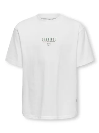KIDS ONLY - OSJGARFIELD LIFE RLX SS LIC TEE Weiß - Gr. - 140