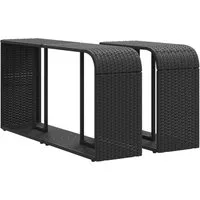 vidaXL Regal Lagerregale 2 Stk. Schwarz Poly Rattan, 1-tlg.