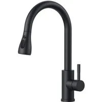 LuxusKollektion Küchenarmatur Wasserhahn Küche Schwarz Hochdruck mit ausziehbarer Brause