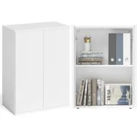 Bellamio Mehrzweckschrank Ais mit Push-to-Open Türen (80 cm hoch) Aktenschrank weiß, verfügbar mit 2 oder 3 Fächern