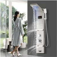 XERSEK Duschsystem Edelstahl Duschpaneel 6in1 inkl Tropenbrause, Massagedüsen, Handbrause, 8 Strahlart(en), Duschsäule Duscharmatur mit 4 Massagedüsen