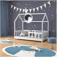 VitaliSpa® Hausbett Michelle, Weiß, 70x140 cm mit Rausfallschutz (1-tlg)