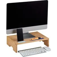 relaxdays Monitorständer aus Bambus, (1-tlg)