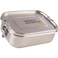 NATIONAL GEOGRAPHIC Lunchbox Brotdose Box Dose Lunch Box, Edelstahl, 16x 12 x 5,5 cm Spühlmaschinenfest