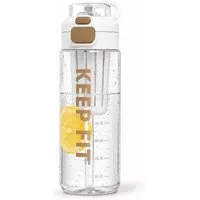 BlingBin Trinkflasche Auslaufsicher Wasserflasche 750ml, Sport Flasche mit Strohhalm, Trinkflasche mit Fruchteinsatz für Arbeit, Wandern, Yoga, Schule