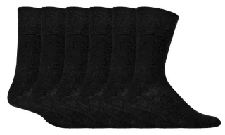 Herren 6er Pack nicht elastische Diabetikersocken mit handgekettelten Zehennähten