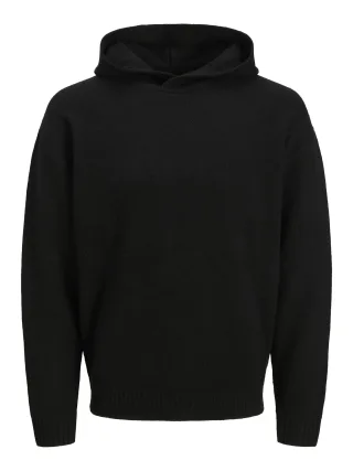 JACK&JONES - JJESOHO OLLIE KNIT HOOD LN black - Gr. - L