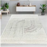 Carpetia Designteppich Kurzflor Teppich mit 3D-Effekt, rechteckig, Höhe: 14 mm, weich, pflegeleicht und für Fußbodenheizung geeignet