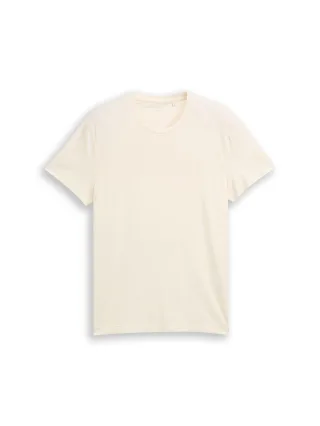 Tom Tailor - Basic Fitted T-Shirt gardenia white - Gr. - XL
