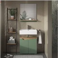 Vicco Badspiegel Marelle, Grün/Artisan, 60 x 67 cm mit Regal (1-St)