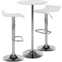 CLP Sitzgruppe 2er Bartisch Set Esberg, 1 Tisch und 2 Barhocker