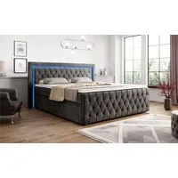 PROMETO Möbel Boxspringbett mit 7-Zonen Taschenfederkernmatratze, 180x200 cm Bettkasten Acosta, 7-Zonen-Taschenfederkernmatratze, Topper, 2 Bettkästen