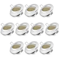 Brandson LED Einbaustrahler Deckenspot schwenkbar, Ultra Flach, Warmweiß 3000K, 5W, 320 Lumen, Dimmfunktion, Schwenkmechanismus (30° vertikal), LED fest integriert, warmweiß, Slim Einbauleuchte, Einbauspot Edelstahl Optik, Alu Deckenstrahler