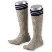 Lusana Trachtensocken Trachten Kinder Kniestrümpfe - L320RT - marine, mittelblau