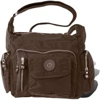 BAG STREET Schultertasche Bag Street Damenhandtasche Schultertasche (Schultertasche), Damen, Jugend Schultertasche Nylon, braun ca. 30cm x ca. 22cm