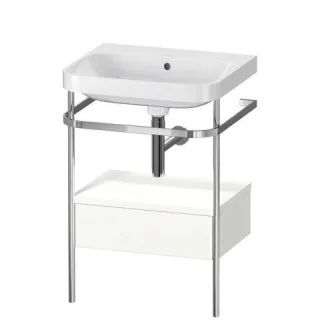 Duravit Happy D.2 Plus c-shaped Set mit Metallkonsole und Schubkasten Weiß Supermatt 575x490x850 mm HP4840N8484