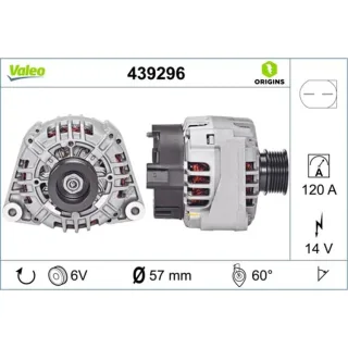 Valeo Generator  120A Mercedes C-Klasse W203 439296