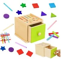 CLTYQ Lernspielzeug Montessori Spielzeug ab 3Jahr, Baby Spielzeug,Farbe Sortierspiel, Kleinkind Sensorik Spielzeug Baby Motorikspielzeug Holzspielzeug