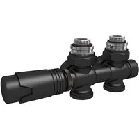 EMKE Heizkörperthermostat Multiblock Set für Heizkörper Anschlussarmatur Ventil mit Thermostat, (16mm+φ15mm, 1 St) für Heizkörper Handtuchtrockner Heizungzubehör Eck- und Durchgangsform