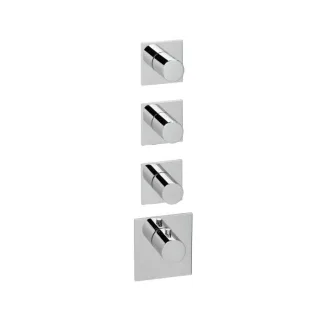 Herzbach Logic XL 3 Fertigmontageset 11.523010.1.01 Universal-Thermostat-Modul, 4 eckige Armaturenblenden, chrom