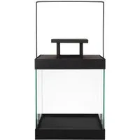 blomus Kerzenlaterne -FINCA- Laterne aus Stahl und Glas: Modernes Design für Innenräume, Stilvolles Design, Glasscheiben, Abnehmbarer Deckel, Geradliniger Griff