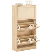 SoBuy Schuhschrank FSR159, Schuhschrank schmal, mit variabel verstellbaren Einlegeböden Schuhkipper mit 3 Klappen Schuhkommode schmal Schuhregal Schuhablage