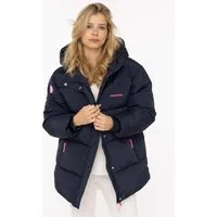 Zwillingsherz Steppjacke „Love More“ Kapuze mit Tunnelzug, verdeckter Reißverschluss, dezente Details