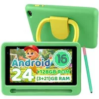 Happybe 7 Zoll, Android 16, 24(3+21)GB+128GB+1TB erweiterbar, WiFi 6, Kinder Tablet (7", 128 GB, Android)