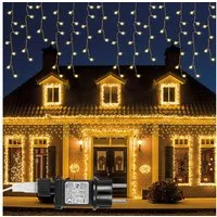 Lapamax LED-Lichterkette LED-Lichterkette Vorhanglichte,LED Lichtervorhang,mit Fernbedienung, Timer,5M/10M/15M,8 Modi,für Weihnachten Party