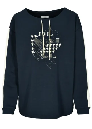 CLARINA - Sweatshirt, 1/1 Arm,Frontdruck marine - Gr. - 40