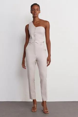 Hochtaillierte Slim-Fit-Crepekavatzen