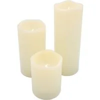 Spetebo LED Dekoobjekt LED Outdoor Kerze 3er Set mit Timer warm weiß, Timer Funktion, LED, warm weiß, mit Timer Funktion
