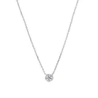 Luxenter Halskette aus 925er Sterlingsilber mit Zirkonia, rhodiniert – Ashee
