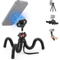 Neewer TP33 Magnetische Flexible Handy Stativ für iPhone Magsafe Ministativ (mit Kugelkopf, Mini Vlog Handystativ Ständer für Fahrrad Rohr)