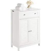 SoBuy Badkommode FRG238, Badezimmerschrank Aufbewahrungsschrank Doppeltürschrank, Badmöbel Sideboard Flurschrank, mit 2 Türen, verstellbare Ablagen