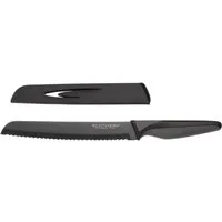 ECHTWERK Brotmesser BlackSteel, Küchenmesser, Edelstahl, hohe Schneidfestigkeit, Klingenlänge 20 cm