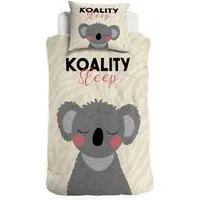 Little Monster Kinderbettwäsche Renforcé Bettwäsche 135x200 cm Koality Sleep Sand, Renforcé, 2 teilig, Koala Kuschelbettwäsche Geschenke für Kinder Mädchen sale sommer
