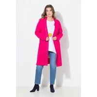 MIAMODA Strickjacke Strickjacke längere A-Linie Strukturmix Wellensaum