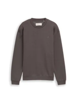 Denim Tom Tailor - Sweatshirt mit Logo-Print Pavement Grey - Gr. - S