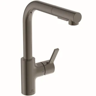 Ideal Standard Küchenarmatur Gusto Ausladung 235mm L-Auslauf 2F-Brause Magnetic Grey, BD420A5 BD420A5