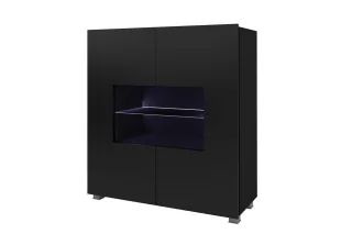 Highboard Schrank KAVOS in Schwarz Hochglanz inkl.LED Beleuchtung