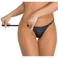 Noir Handmade String Wetlook String zum Öffnen - schwarz (1-St) glänzend