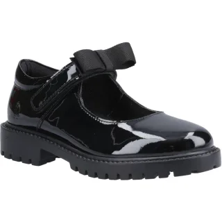 Hush Puppies Astrid Schleife Leder Mädchenschuhe Schwarz