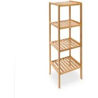 relaxdays Badregal Bambus mit 4 Ablage