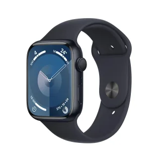 Apple Watch Series 9 [GPS inkl. Sportarmband M/L mitternacht] 45mm Aluminiumgehäuse mitternacht