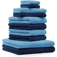 Betz Handtuch Set 10-TLG. Classic Farbe dunkelblau und hellblau, 100% Baumwolle (10-St)