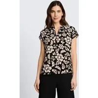 TOM TAILOR Kurzarmbluse Blusen & Shirts Loose Fit Bluse mit V-Ausschnitt