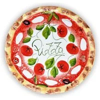 Lashuma Pizzateller Tomate Mozzarella, (1 St), Runde Keramik Pizzaplatte groß Ø 33 cm